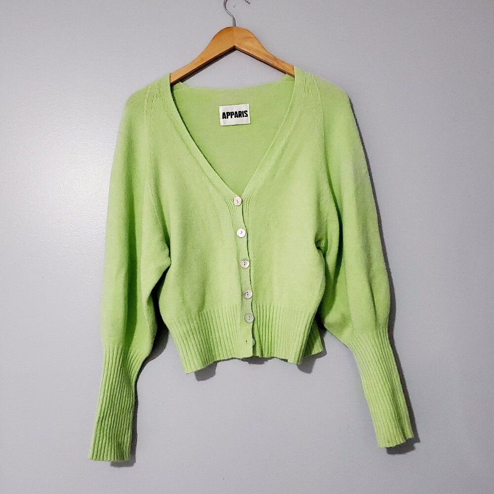 Apparis Made in Italy, Puff Sleeve Cardigan Size L